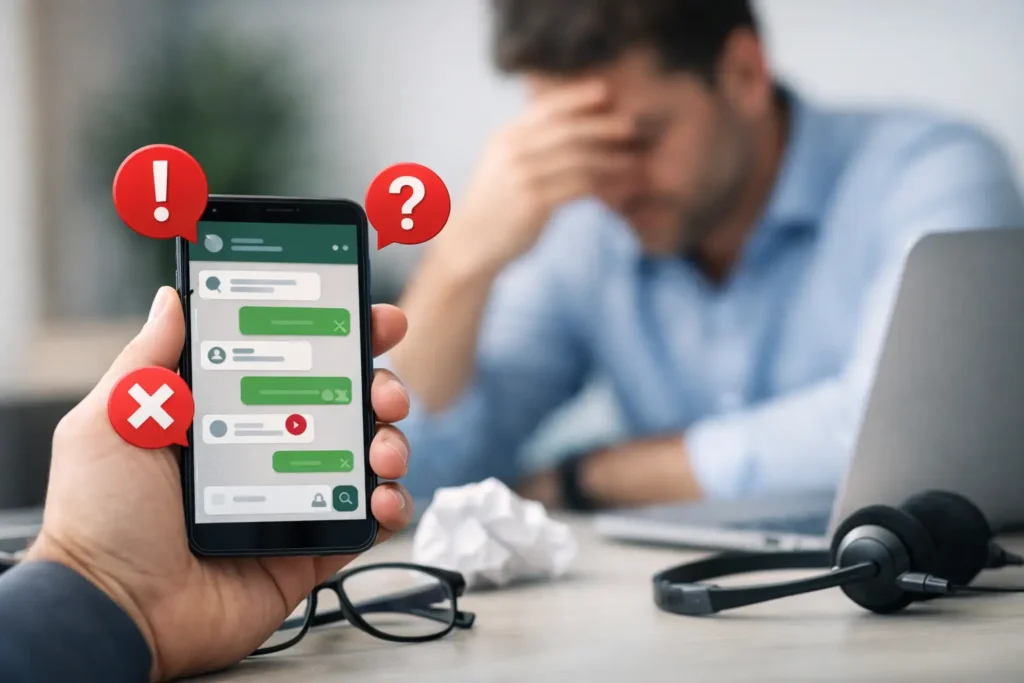 10 erros comuns no atendimento via WhatsApp